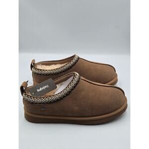Parfeying Tassie Slippers Men’s Size 10 Chestnut Sheepskin Wool Lined Slip On
